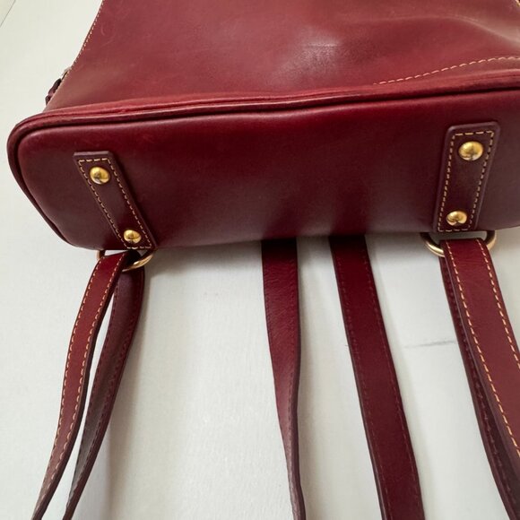 Dooney & Bourke Red Florentine Leather Zip Pod Backpack & Clutch Combo (Used) - Picture 10 of 16